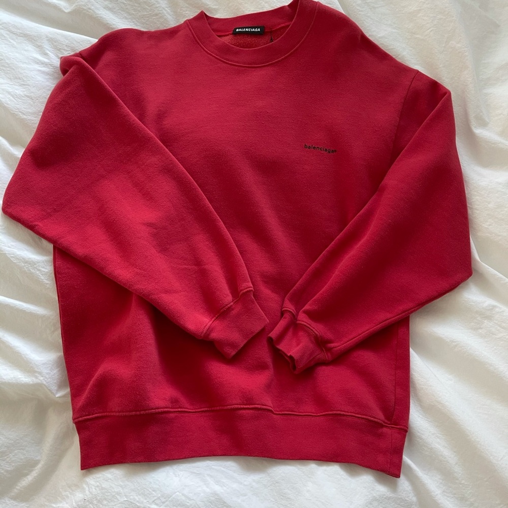 Authentic Balenciaga Red Copyright Crewneck